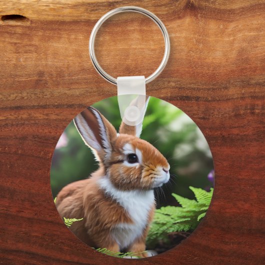 Porte-clés Betsy Le Lapin Brown Et Blanc, Clavier (Recto)