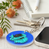 Porte-clés Betta Fish Duo, noir & turquoise, blanc & rose (Devant droit)