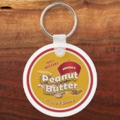 Porte-clés Beurre d'arachide logo personnalisé mignon rouge e (Recto)