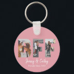 Porte-clés BFF 3 Photo Collage Amitié Besties Blush Pink<br><div class="desc">Collage photo BFF personnalisé Meilleur Ami Pour toujours Besties Amitié Porte - clé rose pâle</div>