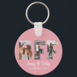 Porte-clés BFF 3 Photo Collage Amitié Besties Blush Pink<br><div class="desc">Collage photo BFF personnalisé Meilleur Ami Pour toujours Besties Amitié Porte - clé rose pâle</div>