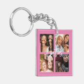 Porte-clés BFF Best Friends script photo cadeau rose (Devant gauche)
