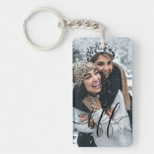 Porte-clés BFF Friendship Photo et Script Text Best Friend