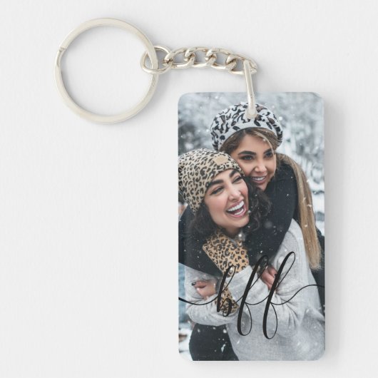 Porte-clés BFF Friendship Photo et Script Text Best Friend (Devant)