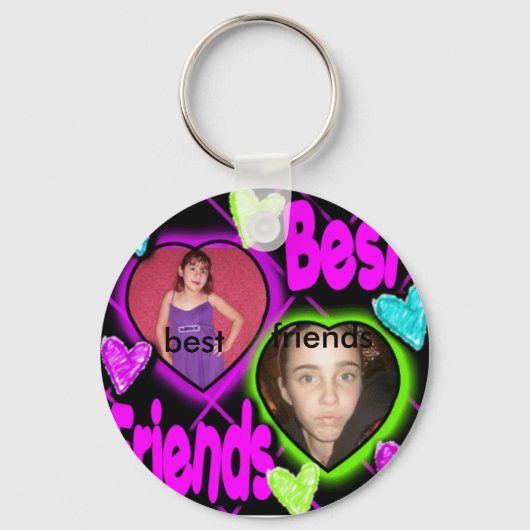 Porte-clés bffs, meilleur, amis (Recto)