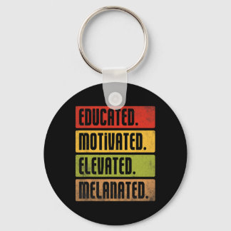 Porte-clés Bhm Melanated élevée instruite motivée Afro Bla