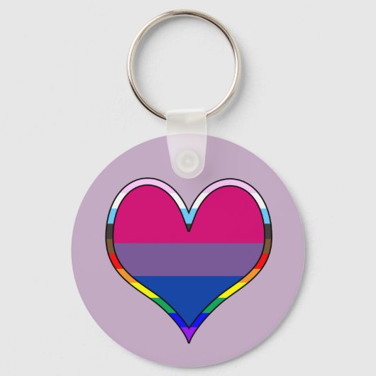 Porte-clés Bi Pride Heart Keychain (Recto)