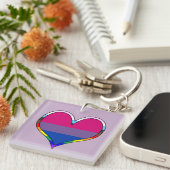 Porte-clés Bi Pride Heart Keychain (Devant Droit)