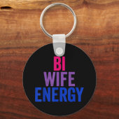 Porte-clés Bi Wife Energy Bisexual Pride (Recto)