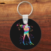 Porte-clés Biathlète Biathlon de ski nordique (Recto)