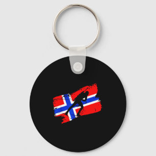 Porte-clés Biathlon drapeau norvège ski de fond norvégien