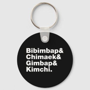 Porte-clés Bibimbap & Chimaek & Gimbap & Kimchi. Aliments cor