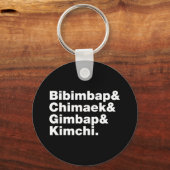 Porte-clés Bibimbap & Chimaek & Gimbap & Kimchi. Aliments cor (Recto)