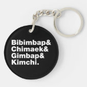 Porte-clés Bibimbap & Chimaek & Gimbap & Kimchi. Aliments cor (Dos)