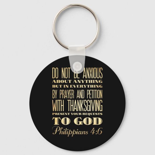 Porte-clés Bible biblique chrétienne - Philippiens 4:6 (Recto)