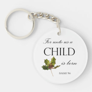 Porte-clés Bible de Noël Verse Porte - clé rond