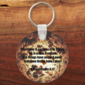 Porte-clés Bible Verse 2 Corinthiens 5:17 (Recto)