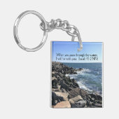 Porte-clés Bible Verse I will be with You Photo Ocean (Devant gauche)