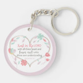Porte-clés Bible Verse Philippians 4:13 Heart Keychain (Dos)