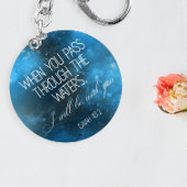 Porte-clés Bible verset Bleu rond Porte - clé