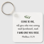 Porte-clés Bible verset Matthew Olive Carré Porte - clé (Recto)