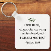 Porte-clés Bible verset Matthew Olive Carré Porte - clé (Recto)