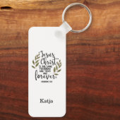 Porte-clés Bible verset Porte - clé rectangulaire (Verso)