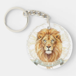 Porte-clés Biblical WatercolorAcrylic Keychain Lion of Judah 
