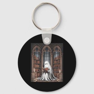 Porte-clés Bibliothèque Halloween Ghost Lecture Livres Amateu