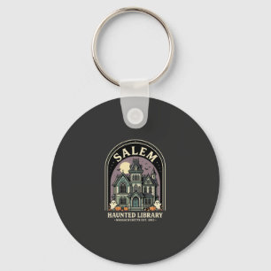 Porte-clés Bibliothèque hantée de Salem Halloween Design_1