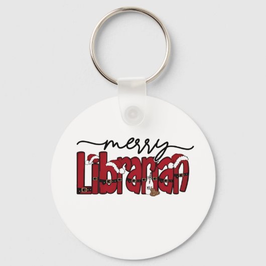 Porte-clés Bibliothèque Joyeuse Librairie de Noël Lover (Recto)