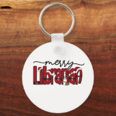 Porte-clés Bibliothèque Joyeuse Librairie de Noël Lover (Recto)