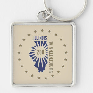 Porte-clés Bicentenaire de l'Illinois 1818-2018