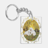 Porte-clés Bichon Frisé Automne Doré (Devant gauche)