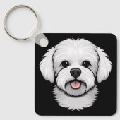 Porte-clés Bichon Frise Chien mignonne drôle visage chiot (Recto)