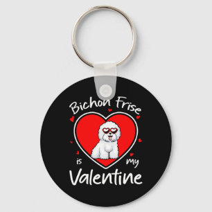 Porte-clés Bichon Frise est mon cœur de la Saint-Valentin en