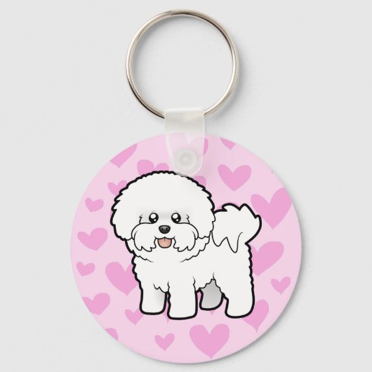 Porte-clés Bichon Frise Love (Recto)