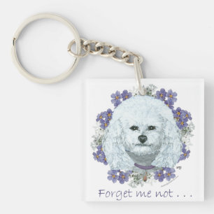 Porte-clés Bichon Frise - Ne m'oubliez pas