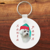 Porte-clés Bichon Frise Père Noël Paws (Recto)
