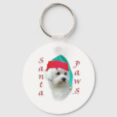 Porte-clés Bichon Frise Père Noël Paws (Verso)