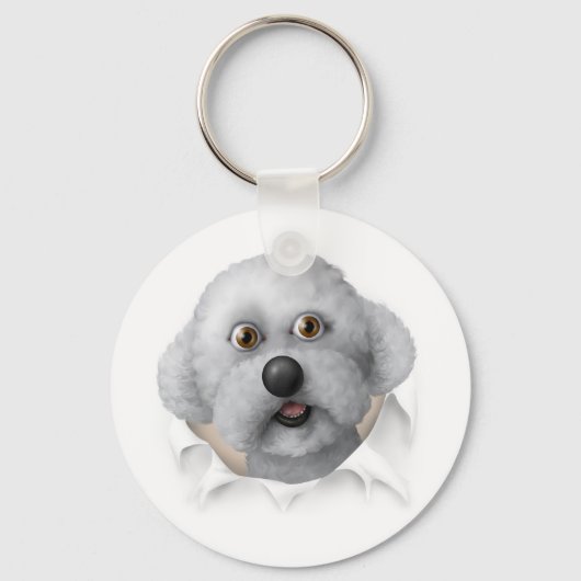 Porte-clés Bichon Frise Sortir (Recto)