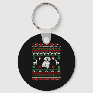 Porte-clés Bichon Frise Ugly Christmas Sweater