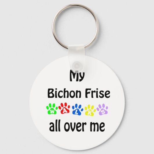 Porte-clés Bichon Frise Walks Design (Recto)