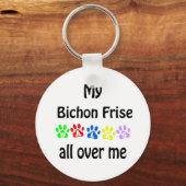 Porte-clés Bichon Frise Walks Design (Recto)