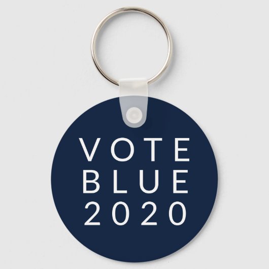 Porte-clés Biden et Harris Vote Blue 2020 Simple Minimal (Recto)