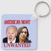 Porte-clés Biden Harris Drôle L'Amérique la plus indésirable  (Dos)