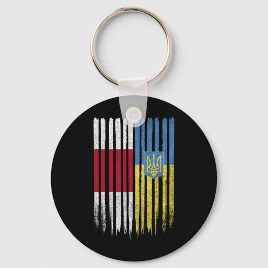 Porte-clés Biélorussie Ukraine Biélorusse Ukrainien Drapeau (Recto)