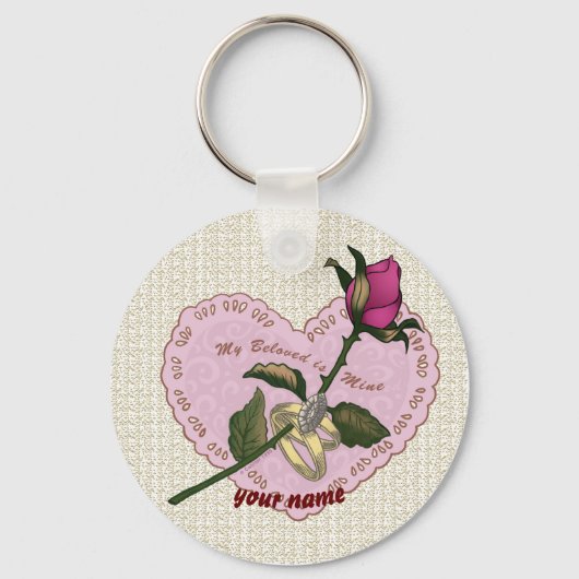 Porte-clés Bien-aimé Rose de mine porte - clé (Recto)