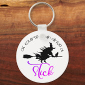 Porte-clés Bien Sûr Je Peux Conduire Une Sorcière À Bâtons | (Recto)