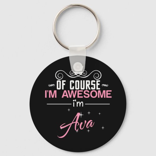 Porte-clés Bien sûr que je suis génial Je suis Ava nom (Recto)